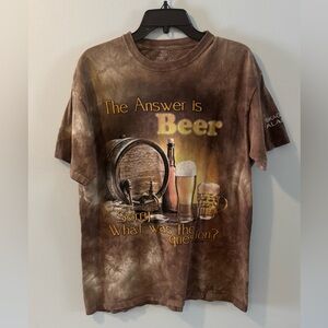 The Mountain Large Tie Dye Graphic Beer Cotton T-Shirt